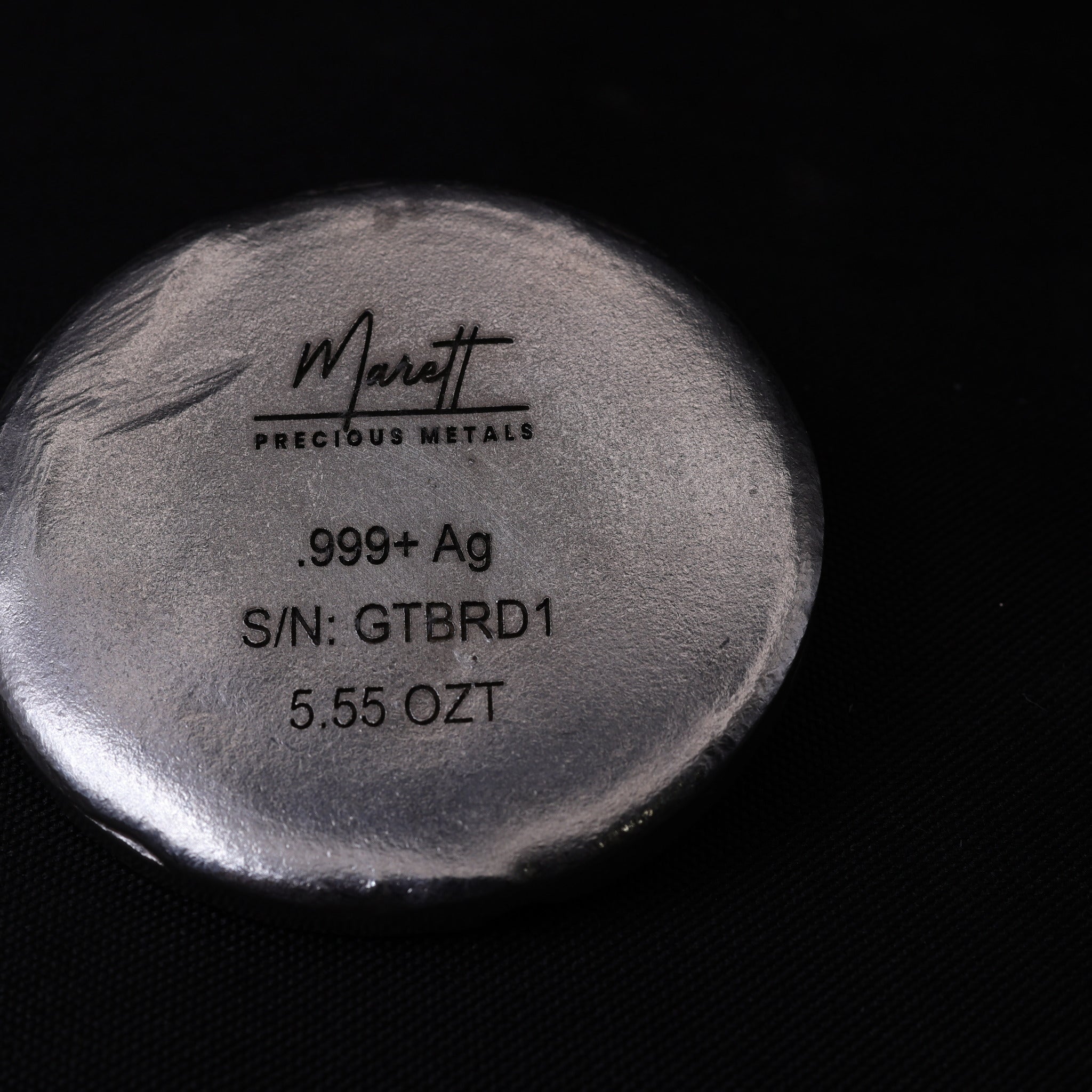 Guitars & Tiki Bars Round back stamp .999+ Ag serial GTBRD1 weight 5.55 OZT