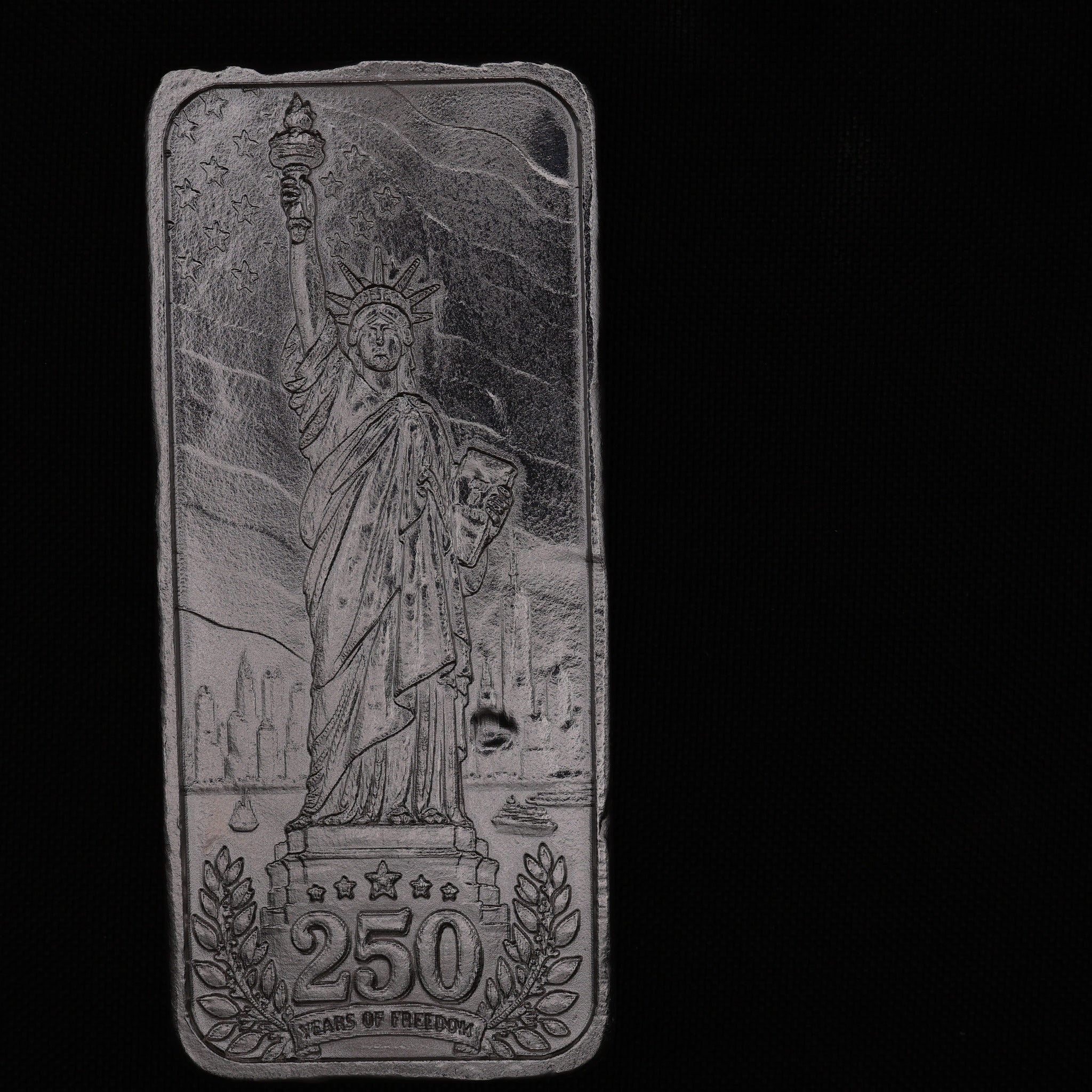 Lady Liberty 250 front with Statue of Liberty relief and 250 Years of Freedom pedestal